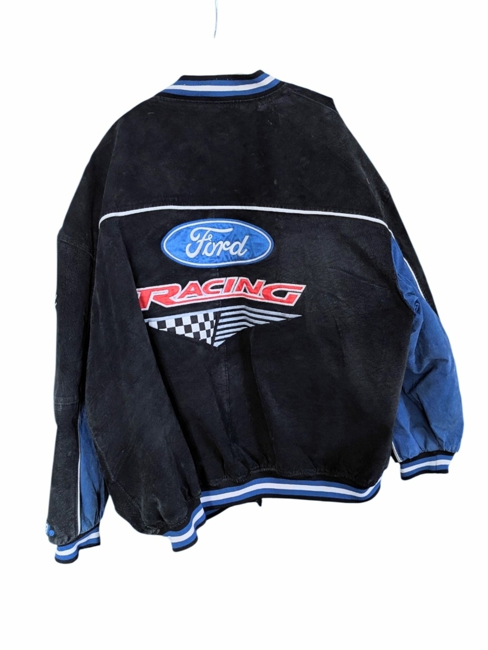 Vintage Leather Ford Racing Jacket Men’s XXL, Racingcore, NASCAR, Varsity